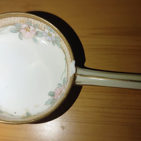 Nippon Beautiful Hand Painted Mayonnaise Sauce Dish With Spoon - Picture 13 of 16